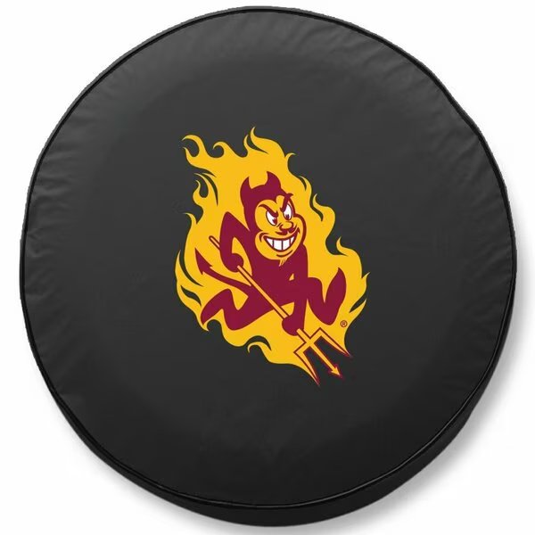 34 x 8 Arizona State Tire Cover with Sparky Logo, Holland Bar Stool Co, Mfr#: TCAArizSt-SBK